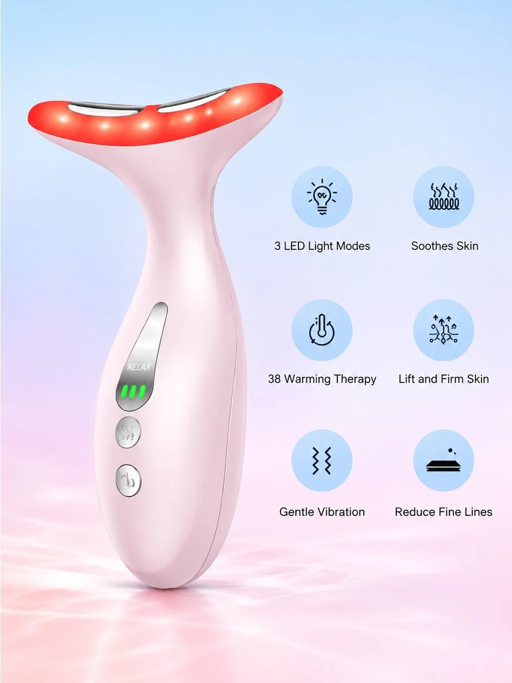 LED Facial Massager in Light Pink